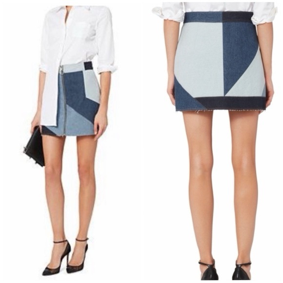 INTERMIX Color Block Mini Skirt - Picture 1 of 8